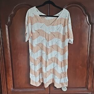 Zara Knit Sweater Dress in Cream and Tan